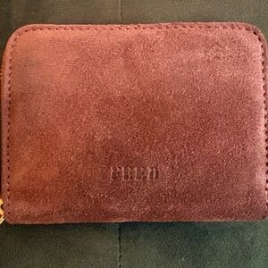 NWT FEED suede mini wallet